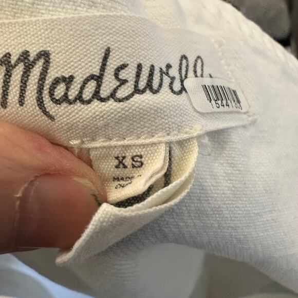 Madewell White Denim Overalls XS Tapered Carpenter Preppy Classic Oversized $158 - Picture 9 of 9